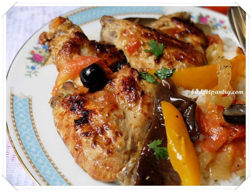 Aug 3- Braised Chicken Wings with Tomatoes Olives and Peppers1